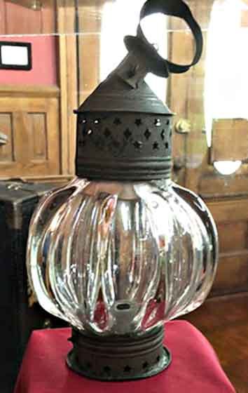 Unusual Lobed-Globe Railway Lantern Ca.1840's, Madison, IN