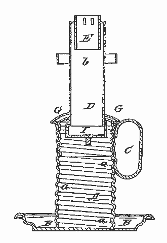Patent drawing, No. 33084, Aug. 20, 1861, Hassenpflug (Lard&nbsp;Lamp)