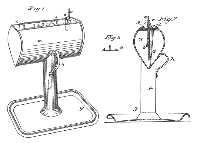 Patent drawing, No. 7921, Feb. 4, 1851, Kinnear (Lard&nbsp;Lamp)